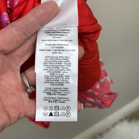 NEW ROTATE Floral Printed Mini Ruffle Dress 6 - Picture 9 of 16